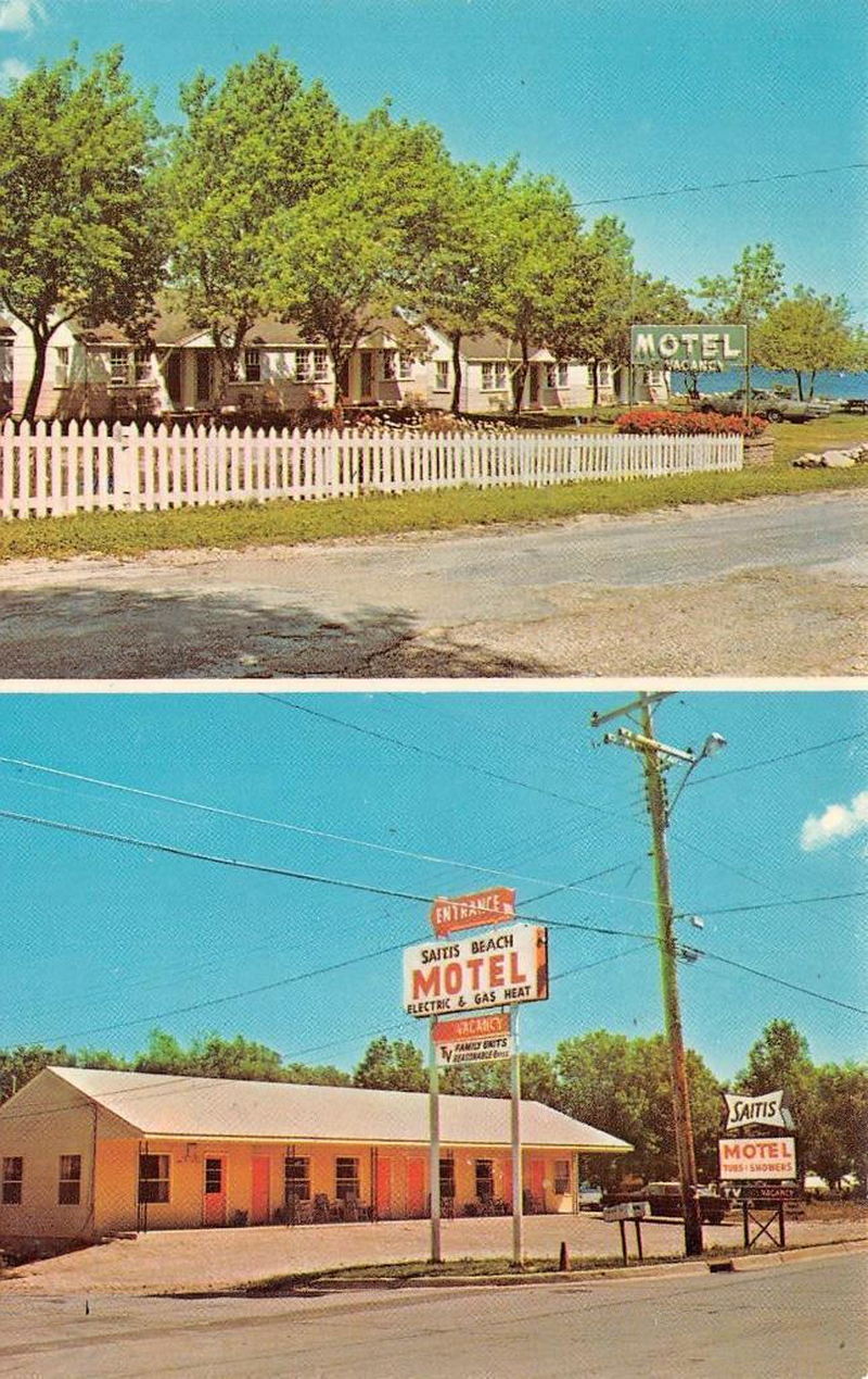 AAA Beach Motel (Saitis Motel) - Vintage Postcard (newer photo)
